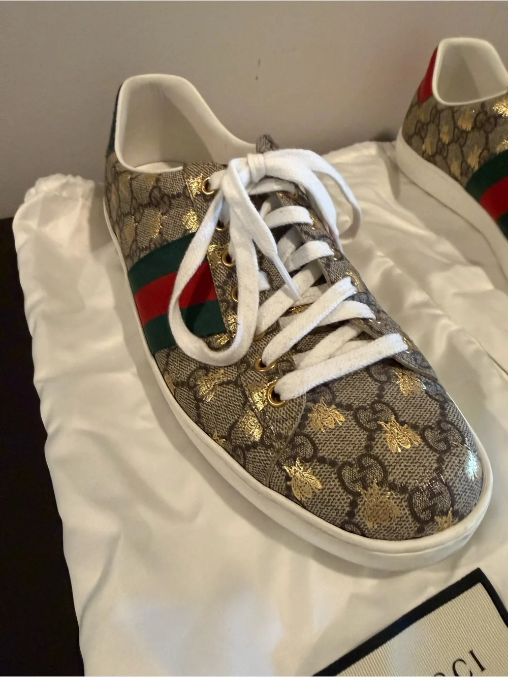 Gucci Ace GG Supreme Web Stripe Sneakers Men’s 8.5
